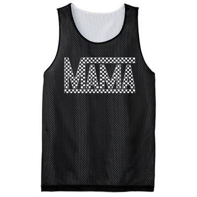 Funny Checkered Mama Black White Gift  Mesh Reversible Basketball Jersey Tank