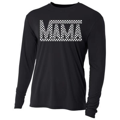 Funny Checkered Mama Black White Gift  Cooling Performance Long Sleeve Crew