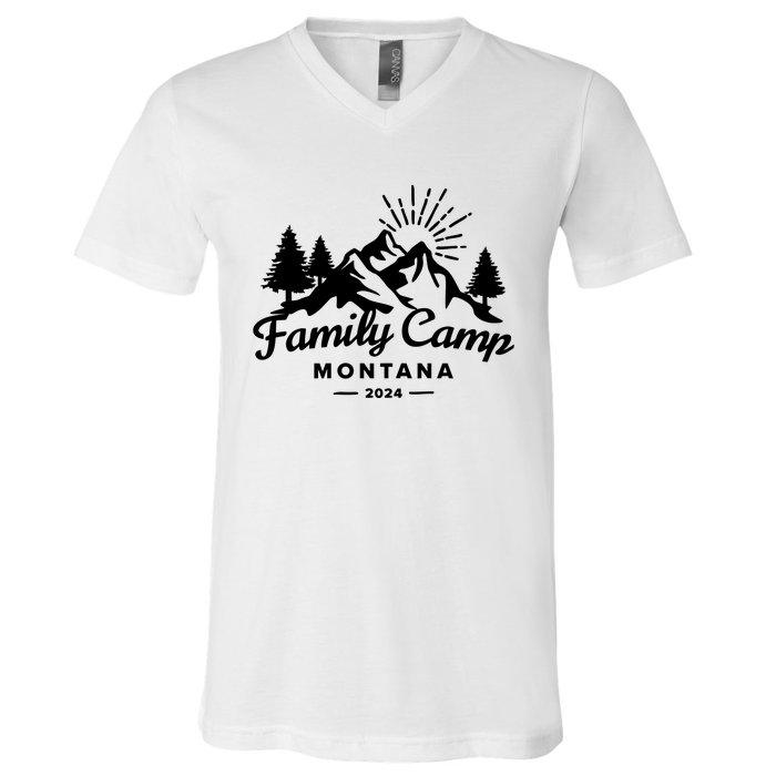 Family Camp Montana 2024 Matching Family V-Neck T-Shirt