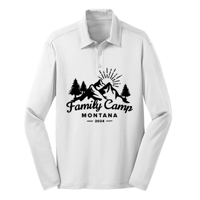 Family Camp Montana 2024 Matching Family Silk Touch Performance Long Sleeve Polo