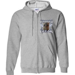 Funny Cat Meme Certified Freak Eat Cement Cursed Cat Full Zip Hoodie