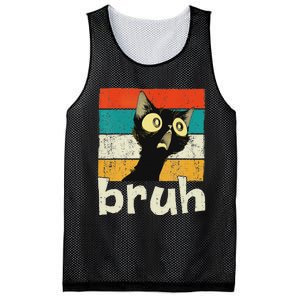 Funny Cat Meme Saying Bruh Ns Mesh Reversible Basketball Jersey Tank