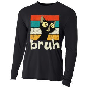 Funny Cat Meme Saying Bruh Ns Cooling Performance Long Sleeve Crew