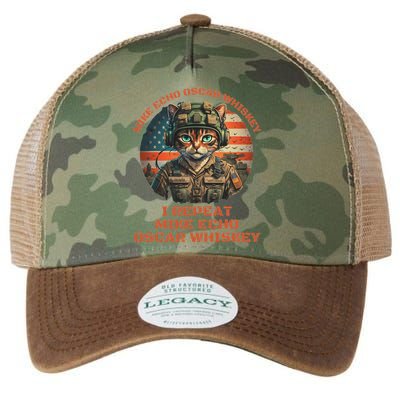 Funny Cat Military Mike Echo Oscar Foxtrot Meow Legacy Tie Dye Trucker Hat
