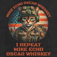 Funny Cat Military Mike Echo Oscar Foxtrot Meow Cool Comfort Performance Bucket Hat
