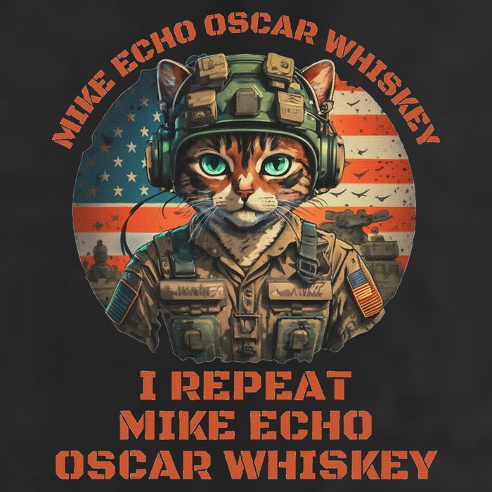 Funny Cat Military Mike Echo Oscar Foxtrot Meow Cool Comfort Performance Bucket Hat