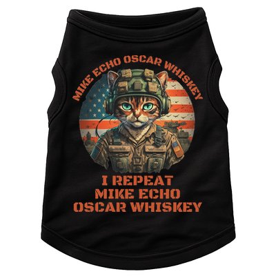 Funny Cat Military Mike Echo Oscar Foxtrot Meow Doggie Tank