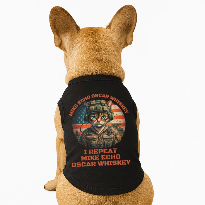 Funny Cat Military Mike Echo Oscar Foxtrot Meow Doggie Tank