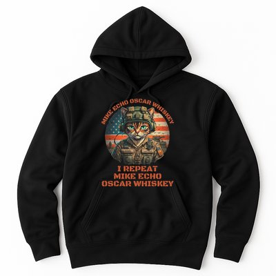 Funny Cat Military Mike Echo Oscar Foxtrot Meow Hoodie