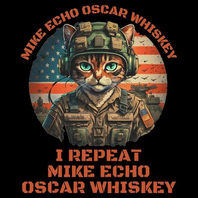 Funny Cat Military Mike Echo Oscar Foxtrot Meow T-Shirt