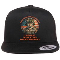 Funny Cat Military Mike Echo Oscar Foxtrot Meow Flatbill Hat