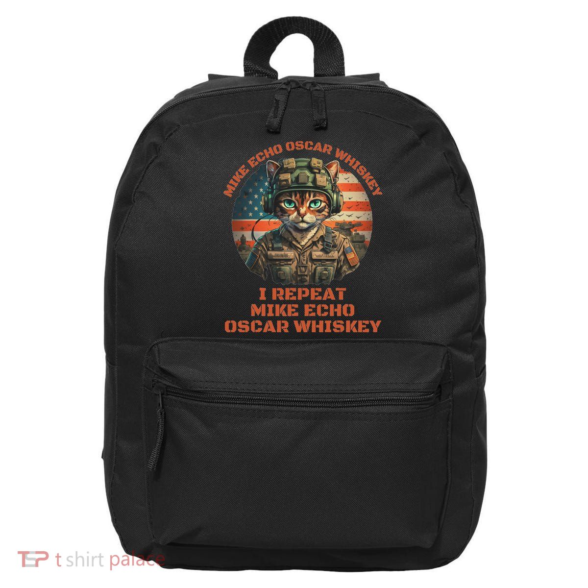 Funny Cat Military Mike Echo Oscar Foxtrot Meow 16 in Basic Backpack