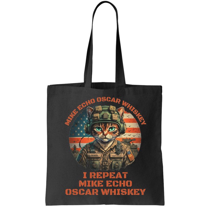 Funny Cat Military Mike Echo Oscar Foxtrot Meow Bag