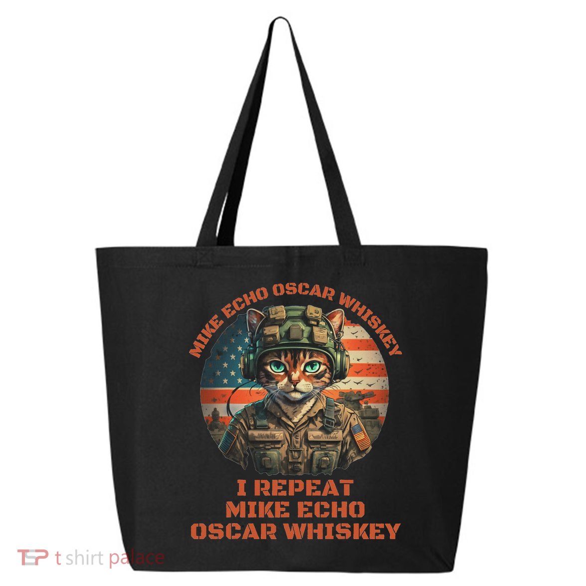 Funny Cat Military Mike Echo Oscar Foxtrot Meow 25L Jumbo Tote