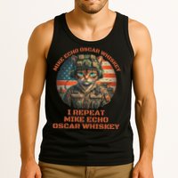 Funny Cat Military Mike Echo Oscar Foxtrot Meow Tank Top