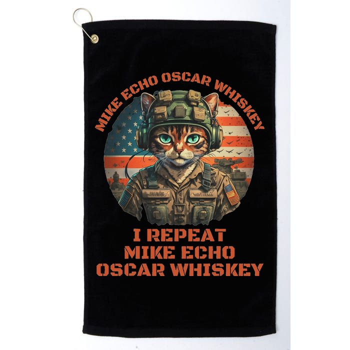 Funny Cat Military Mike Echo Oscar Foxtrot Meow Golf Towel
