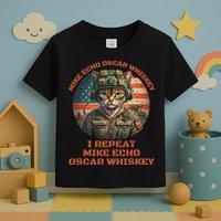 Funny Cat Military Mike Echo Oscar Foxtrot Meow Toddler T-Shirt