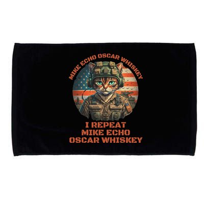Funny Cat Military Mike Echo Oscar Foxtrot Meow Microfiber Hand Towel