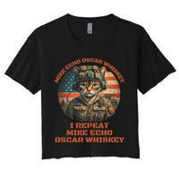 Funny Cat Military Mike Echo Oscar Foxtrot Meow Crop Top
