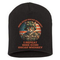 Funny Cat Military Mike Echo Oscar Foxtrot Meow Short Acrylic Beanie