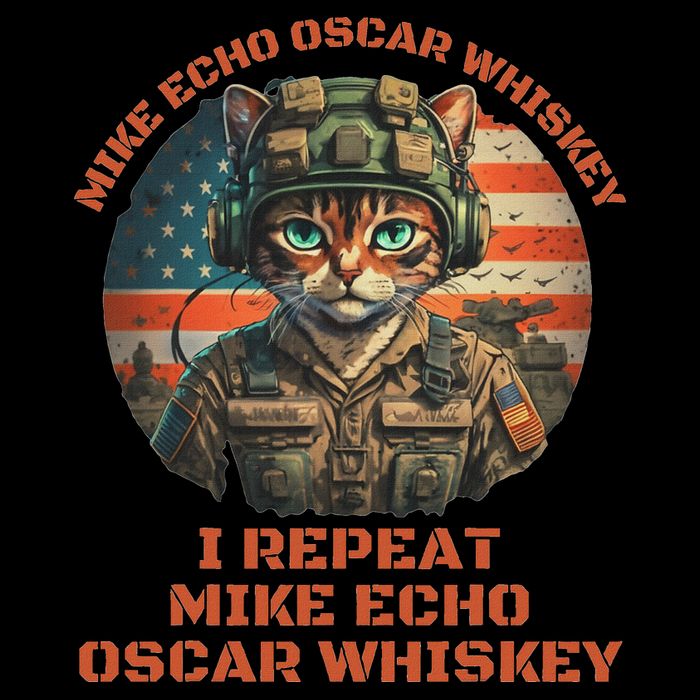 Funny Cat Military Mike Echo Oscar Foxtrot Meow Wool Snapback Cap
