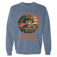 Funny Cat Military Mike Echo Oscar Foxtrot Meow Garment-Dyed Sweatshirt