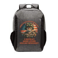 Funny Cat Military Mike Echo Oscar Foxtrot Meow Vector Backpack