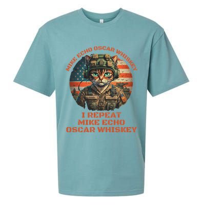 Funny Cat Military Mike Echo Oscar Foxtrot Meow Sueded Cloud Jersey T-Shirt