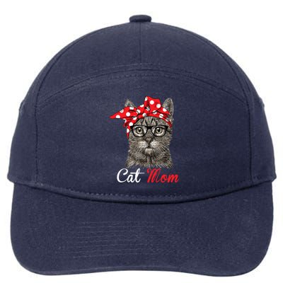 Funny Cat Mom For Cat LoversMothers Day Gift 7-Panel Snapback Hat