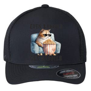 Funny Cat Meme Even Baddies Get Saddies Fat Cat Flexfit Unipanel Trucker Cap