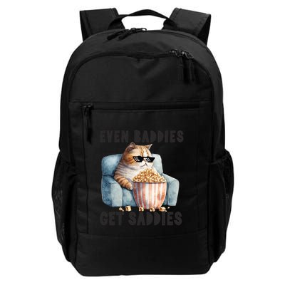 Funny Cat Meme Even Baddies Get Saddies Fat Cat Backpack