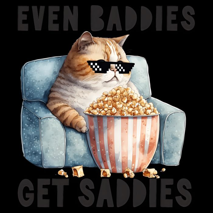Funny Cat Meme Even Baddies Get Saddies Fat Cat 16oz Travel Tumbler