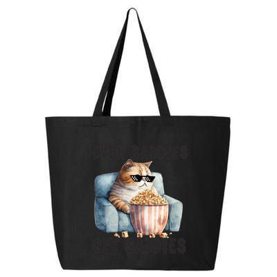 Funny Cat Meme Even Baddies Get Saddies Fat Cat 25L Jumbo Tote