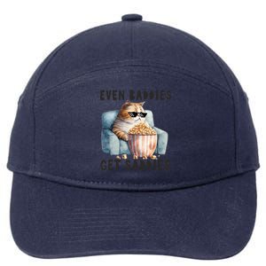 Funny Cat Meme Even Baddies Get Saddies Fat Cat 7-Panel Snapback Hat