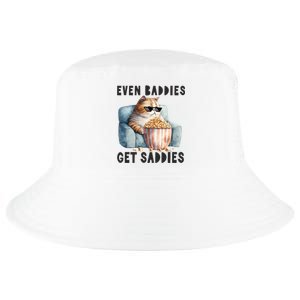 Funny Cat Meme Even Baddies Get Saddies Fat Cat Cool Comfort Performance Bucket Hat