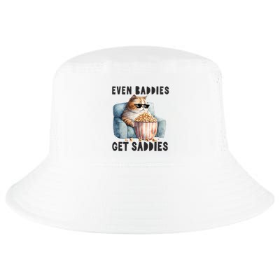 Funny Cat Meme Even Baddies Get Saddies Fat Cat Cool Comfort Performance Bucket Hat