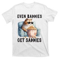 Funny Cat Meme Even Baddies Get Saddies Fat Cat T-Shirt