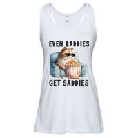 Funny Cat Meme Even Baddies Get Saddies Fat Cat Ladies Essential Flowy Tank