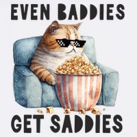 Funny Cat Meme Even Baddies Get Saddies Fat Cat Magnet