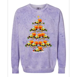 Funny Cement Mixer Christmas Tree Lights Cement Mixer Xmas Colorblast Crewneck Sweatshirt