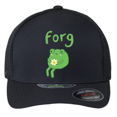 Frog Cake Meme Cute Aesthetic Forg Flexfit Unipanel Trucker Cap