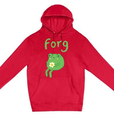 Frog Cake Meme Cute Aesthetic Forg Premium Pullover Hoodie