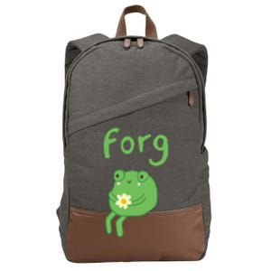 Frog Cake Meme Cute Aesthetic Forg Cotton Canvas Backpack