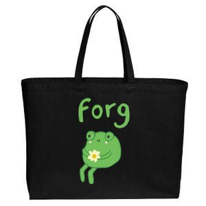 Frog Cake Meme Cute Aesthetic Forg Cotton Canvas Jumbo Tote