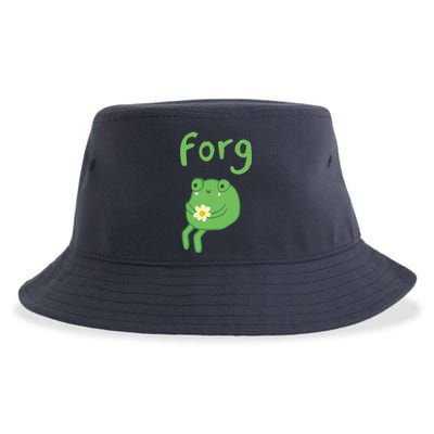 Frog Cake Meme Cute Aesthetic Forg Sustainable Bucket Hat