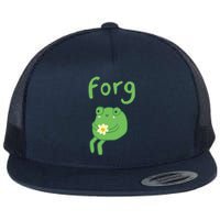 Frog Cake Meme Cute Aesthetic Forg Flat Bill Trucker Hat