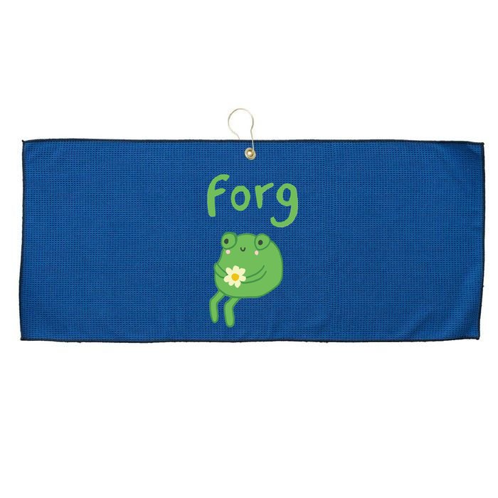 Frog Cake Meme Cute Aesthetic Forg Large Microfiber Waffle Golf Towel