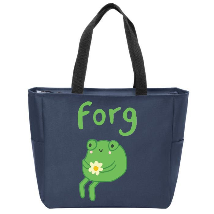 Frog Cake Meme Cute Aesthetic Forg Zip Tote Bag