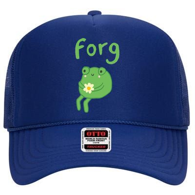 Frog Cake Meme Cute Aesthetic Forg High Crown Mesh Back Trucker Hat