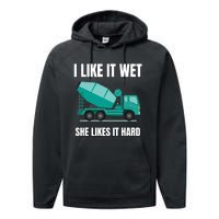 Funny Concrete Mixer - Cement Mixer Truck Driver Gift Performance Fleece Hoodie